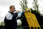 30 June 2005; Alan Judge, Republic of Ireland, takes a drink during Youth Olympic squad training in advance of the European Youth Olympics which will take place in Lignano, Italy. AUL Complex, Clonshaugh, Dublin. Picture Credit; Damien Eagers / SPORTSFILE