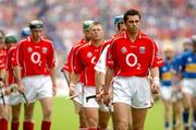 26 June 2005; Cork's Sean Og O'hAilpin leads his team during the pre-match parade. Guinness Munster Senior Hurling Championship Final, Cork v Tipperary, Pairc Ui Chaoimh, Cork. Picture Credit; David Levingstone / SPORTSFILE