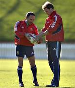 1 July 2005; Prince William gets some kicking tips from kicking coach Dave Alred. British and Irish Lions kicking practice. Basin Reserve, Wellington, New Zealand. Picture credit; Brendan Moran / SPORTSFILE