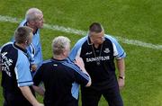 19 June 2005; Dublin manager Paul Caffrey, right, with selectors, from left, Brian Talty, Paul Clarke, and Dave Billings. Bank of Ireland Leinster Senior Football Championship Semi-Final, Dublin v Wexford, Croke Park, Dublin. Picture credit; Brian Lawless / SPORTSFILE