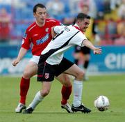 1 July 2005; Gary Beckett, Derry City, in action against David Crawley, Shelbourne. eircom League, Premier Division, Shelbourne v Derry City, Tolka Park, Dublin. Picture credit; David Maher / SPORTSFILE