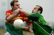 2 July 2005; Mark Brennan, Carlow, in action against Stephen Lavin, Limerick. Bank of Ireland All-Ireland Senior Football Championship Qualifier, Round 2, Carlow v Limerick, Dr. Cullen Park, Carlow. Picture credit; Matt Browne / SPORTSFILE