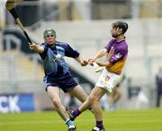 3 July 2005; Ciaran Power, Wexford, in action against Shane Casey, Dublin. Leinster Minor Hurling Championship Final, Dublin v Wexford, Croke Park, Dublin. Picture credit; Damien Eagers / SPORTSFILE