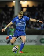 14 February 2014; Ian Madigan, Leinster, kicks a conversion. Celtic League 2013/14 Round 14, Leinster v Newport Gwent Dragons, RDS, Ballsbridge, Dublin. Picture credit: Piaras Ó Mídheach / SPORTSFILE