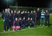 14 February 2014; Navan RFC who took part in the Half-Time Mini Games meet Leinster's Jack O'Connell and Ben Marshall ahead of the match. Celtic League 2013/14, Round 14, Leinster v Newport Gwent Dragons. RDS, Ballsbridge, Dublin. Picture credit: Pat Murphy / SPORTSFILE