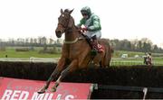 15 February 2014; Leavethelighton, with Michael Butler up, clears the last on their way to winning the Join Us On Saturday 8th March For Kilkenny G.A.A. Day Beginners Steeplechase. Gowran Park, Gowran, Co. Kilkenny. Picture credit: Barry Cregg / SPORTSFILE