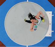 15 February 2014; Alana Frattaroli, Limerick A.C., competes in the women's shot putt event. Woodie’s DIY National Senior Indoor Track and Field Championships, Athlone Institute of Technology International Arena, Athlone, Co. Westmeath. Picture credit: Stephen McCarthy / SPORTSFILE