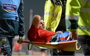 15 February 2014; Dave O'Callaghan, Munster, is stretchered off after picking up an injury. Celtic League 2013/14, Round 14, Munster v Zebre, Musgrave Park, Cork. Picture credit: Diarmuid Greene / SPORTSFILE