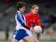 16 February 2014; Cora Courtney, Monaghan, in action against Anne Marie Walsh, Cork. Tesco Ladies National Football League, Round 3, Cork v Monaghan, Mallow GAA Grounds, Mallow, Co. Cork. Picture credit: Matt Browne / SPORTSFILE