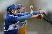 16 February 2014; Dermot Mooney, Offaly, in action against Stephen Maher, Laois. Allianz Hurling League, Division 1B, Round 1, Offaly v Laois, O'Connor Park, Tullamore, Co. Offaly. Picture credit: David Maher / SPORTSFILE