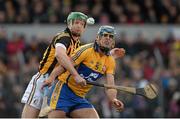16 February 2014; Brendan Bugler, Clare, in action against Henry Shefflin, Kilkenny. Allianz Hurling League, Division 1A, Round 1, Clare v Kilkenny, Cusack Park, Ennis, Co. Clare. Picture credit: Diarmuid Greene / SPORTSFILE
