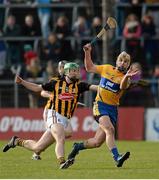 16 February 2014; John Conlan, Clare, in action against Joey Holden, Kilkenny. Allianz Hurling League, Division 1A, Round 1, Clare v Kilkenny, Cusack Park, Ennis, Co. Clare. Picture credit: Diarmuid Greene / SPORTSFILE