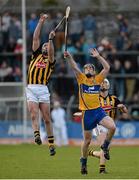 16 February 2014; Eoin Larkin, Kilkenny, in action against Tony Kelly, Clare. Allianz Hurling League, Division 1A, Round 1, Clare v Kilkenny, Cusack Park, Ennis, Co. Clare. Picture credit: Diarmuid Greene / SPORTSFILE