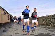 16 February 2014; David Moran, left, and Donnchadh Walsh, Munster, make their way to the pitch before the match. M Donnelly Interprovincial Football Championship, Semi-Final, Connacht v Munster, Tuam Stadium, Tuam, Co. Galway. Picture credit: Ramsey Cardy / SPORTSFILE
