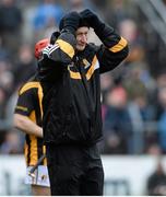 16 February 2014; Kilkenny manager Brian Cody reacts to a late Clare point. Allianz Hurling League, Division 1A, Round 1, Clare v Kilkenny, Cusack Park, Ennis, Co. Clare. Picture credit: Diarmuid Greene / SPORTSFILE