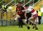 3 July 2005; Ronan Murtagh, Down, in action against Paul McFlynn, Derry. Bank of Ireland All-Ireland Senior Football Championship Qualifier, Round 2, Down v Derry, Pairc An Iuir, Newry, Co. Down. Picture credit; David Maher / SPORTSFILE