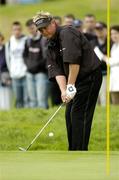 3 July 2005; Darren Clarke, Northern Ireland, pitches onto the 6th green during the final round of the Smurfit European Open. K Club, Straffan, Co. Kildare. Picture credit; Matt Browne / SPORTSFILE