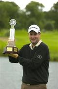 3 July 2005; Kenneth Ferrie, England, with the trophy after winning the Smurfit European Open. K Club, Straffan, Co. Kildare. Picture credit; Matt Browne / SPORTSFILE