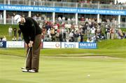 3 July 2005; Kenneth Ferrie, England, watches his putt on the 18th green during the final round of the Smurfit European Open. K Club, Straffan, Co. Kildare. Picture credit; Matt Browne / SPORTSFILE
