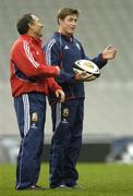 4 July 2005; Out-half Ronan O'Gara shares a lighter moment with kicking coach Dave Alred. British and Irish Lions Captain's Run, Eden Park Auckland, New Zealand. Picture credit; Brendan Moran / SPORTSFILE