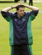 5 July 2005; Ireland captain Jason Molins pictured after the match was abandoned due to rain. ICC Trophy, Group A, Ireland v USA, Warringstown, Co. Down. Picture credit; Damien Eagers / SPORTSFILE