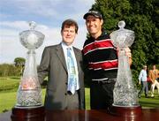 5 July 2005; J P McManus and Padraig Harrington after he won the JP McManus Invitational Pro-Am. Adare Manor Hotel & Golf Resort, Adare, Co. Limerick. Picture credit; Kieran Clancy / SPORTSFILE
