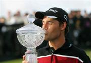 5 July 2005; Padraig Harrington kisses the trophy after winning the JP McManus Invitational Pro-Am. Adare Manor Hotel & Golf Resort, Adare, Co. Limerick. Picture credit; Kieran Clancy / SPORTSFILE