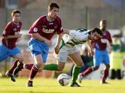 8 July 2005; Mark Leech, Drogheda United, in action against Jason Gavin, Shamrock Rovers. eircom League, Premier Division, Shamrock Rovers v Drogheda United, Dalymount Park, Dublin. Picture credit; Matt Browne / SPORTSFILE