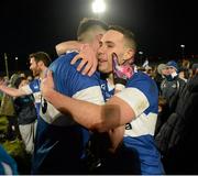 15 February 2014; Daithi Murphy and Shane Carthy, St Vincent's, celebrate at the final whistle. AIB GAA Football All-Ireland Senior Club Championship, Semi-Final, St Vincent's, Dublin v Ballinderry, Derry. Páirc Esler, Newry, Co. Down. Picture credit: Oliver McVeigh / SPORTSFILE