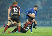 14 February 2014; Fergus McFadden, Leinster, in action against Ross Wardle, 23, and Patrick Leach, Newport Gwent Dragons. Celtic League 2013/14 Round 14, Leinster v Newport Gwent Dragons, RDS, Ballsbridge, Dublin. Picture credit: Piaras Ó Mídheach / SPORTSFILE