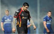 14 February 2014; Francisco Chaparro, Newport Gwent Dragons, leaves the field after receiving a red card. Celtic League 2013/14 Round 14, Leinster v Newport Gwent Dragons, RDS, Ballsbridge, Dublin. Picture credit: Piaras Ó Mídheach / SPORTSFILE