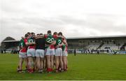 2 February 2014; Mayo players in a huddle after defeat to Kildare. Allianz Football League, Division 1, Round 1, Kildare v Mayo, St Conleth's Park, Newbridge, Co. Kildare. Picture credit: Piaras Ó Mídheach / SPORTSFILE