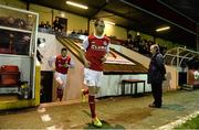 17 February 2014; Keith Fahey, St Patrick's Athletic, runs out for the start of the game. Leinster Senior Cup, Fourth Round, St Patrick's Athletic v Dundalk, Richmond Park, Dublin. Picture credit: David Maher / SPORTSFILE