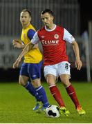 17 February 2014; Keith Fahey, St Patrick's Athletic, in action against Stephen O'Donnell, Dundalk. Leinster Senior Cup, Fourth Round, St Patrick's Athletic v Dundalk, Richmond Park, Dublin. Picture credit: David Maher / SPORTSFILE