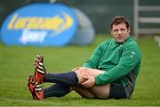 18 February 2014; Ireland's Mike Ross during squad training ahead of their RBS Six Nations Rugby Championship match against England on Saturday. Ireland Rugby Squad Training, Carton House, Maynooth, Co. Kildare. Picture credit: Brendan Moran / SPORTSFILE