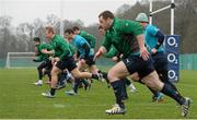 18 February 2014; Ireland's Luke Marshall, 2nd from left, in action during squad training ahead of their RBS Six Nations Rugby Championship match against England on Saturday. Ireland Rugby Squad Training, Carton House, Maynooth, Co. Kildare. Picture credit: Brendan Moran / SPORTSFILE