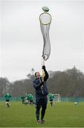 18 February 2014; Ireland forwards coach John Plumtree catches a lineout throw during squad training ahead of their RBS Six Nations Rugby Championship match against England on Saturday. Ireland Rugby Squad Training, Carton House, Maynooth, Co. Kildare. Picture credit: Brendan Moran / SPORTSFILE