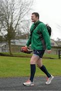 18 February 2014; Ireland's Donnacha Ryan arrives for squad training ahead of their RBS Six Nations Rugby Championship match against England on Saturday. Ireland Rugby Squad Training, Carton House, Maynooth, Co. Kildare. Picture credit: Brendan Moran / SPORTSFILE