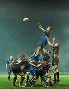 14 February 2014; Leo Cullen, Leinster, wins possession in the lineout against Thomas Rhys, Newport Gwent Dragons. Celtic League 2013/14 Round 14, Leinster v Newport Gwent Dragons, RDS, Ballsbridge, Dublin. Picture credit: Piaras Ó Mídheach / SPORTSFILE