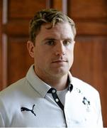 18 February 2014; Ireland's Jamie Heaslip after a press conference ahead of their RBS Six Nations Rugby Championship match against England on Saturday. Ireland Rugby Press Conference, Carton House, Maynooth, Co. Kildare. Picture credit: Brendan Moran / SPORTSFILE