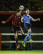 18 February 2014; Ross Kenny, IT Carlow, in action against Cillian Morrison, University College Dublin. UMBRO CUFL Premier Division Final, IT Carlow v University College Dublin, Frank Cooke Park, Tolka Rovers FC, Dublin. Picture credit: Pat Murphy / SPORTSFILE