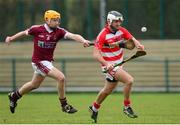 19 February 2014; David Drake, Cork Institute of Technology, in action against Gerard Forde, N.U.I. Galway. Irish Daily Mail HE GAA Fitzgibbon Cup 2014, Quarter-Final, Cork Institute of Technology v N.U.I. Galway, Cork Institute of Technology, Bishopstown, Cork. Picture credit: Matt Browne / SPORTSFILE