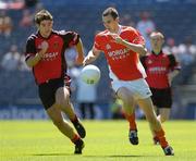 10 July 2005; David McKenna, Armagh, in action against James Colgan, Down. Ulster Minor Football Championship Final, Armagh v Down, Croke Park, Dublin. Picture credit; Brian Lawless / SPORTSFILE