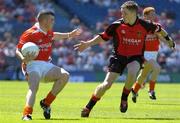 10 July 2005; Kevin O'Rourke, Armagh, in action against John McClorey, Down. Ulster Minor Football Championship Final, Armagh v Down, Croke Park, Dublin. Picture credit; Ray McManus / SPORTSFILE