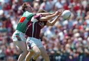 10 July 2005; James Nallen, Mayo, in action against Michael Donnellan, Galway. Bank of Ireland Connacht Senior Football Championship Final, Galway v Mayo, Pearse Stadium, Galway. Picture credit; David Maher / SPORTSFILE