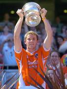 10 July 2005; Armagh Minor captain Kevin Dyas lifts the cup after victory in the final. Ulster Minor Football Championship Final, Armagh v Down, Croke Park, Dublin. Picture credit; Brian Lawless / SPORTSFILE
