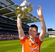 10 July 2005; Armagh minor Sean Clarke celebrates with the cup after victory in the final. Ulster Minor Football Championship Final, Armagh v Down, Croke Park, Dublin. Picture credit; Brian Lawless / SPORTSFILE