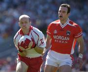 10 July 2005; Peter Canavan, Tyrone, in action against Enda McNulty, Armagh. Bank of Ireland Ulster Senior Football Championship Final, Armagh v Tyrone, Croke Park, Dublin. Picture credit; Ray McManus / SPORTSFILE