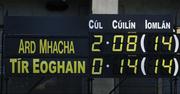10 July 2005; The scoreboard at the end of the game. Bank of Ireland Ulster Senior Football Championship Final, Armagh v Tyrone, Croke Park, Dublin. Picture credit; Ray McManus / SPORTSFILE