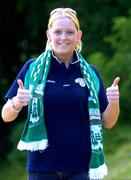 13 July 2005; Cork City fan Alison Murphy, from Mayfield, ahead of Cork City's UEFA Cup, First Qualifying Round game against FK Ekranas. Paneveyzs, Lithuania. Picture credit; Brian Lawless / SPORTSFILE